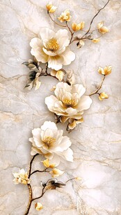 白玉兰花大理石纹理背景图
