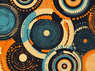 抽象几何圆形图案背景图