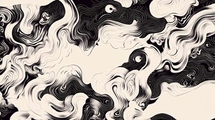 水墨风抽象云纹图案