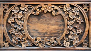 古典木雕花卉装饰板