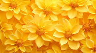 金黄大丽花绽放美丽