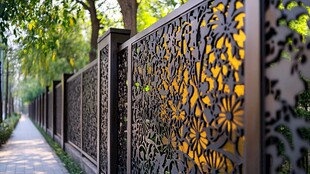精致雕花金属围栏景观