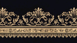 欧式古典金色花纹装饰条