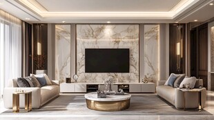 豪华现代风客厅室内设计