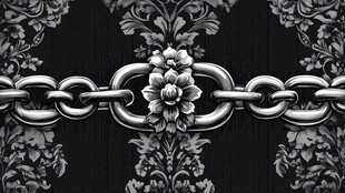 复古链条与花卉装饰图案