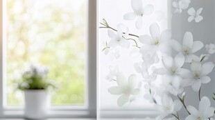 窗边素雅白花清新景致