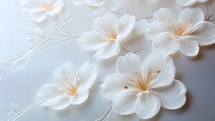 唯美白色樱花花朵特写