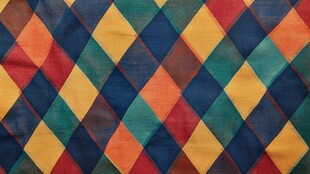 多彩菱形图案织物纹理