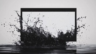 墨汁飞溅的方形框架画面