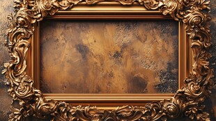 华丽金相框 古朴墙面背景