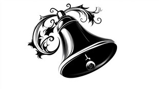 复古花纹装饰的黑色铃铛