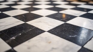 黑白格大理石地板纹理