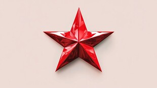 红色立体五角星图标