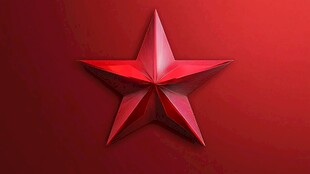 红色立体五角星图案