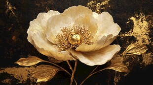 金色奢华绽放的艺术之花