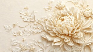 立体浮雕牡丹花卉装饰画