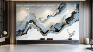 现代轻奢风大理石纹理背景墙