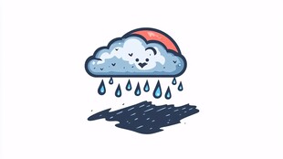 微笑云朵带来降雨