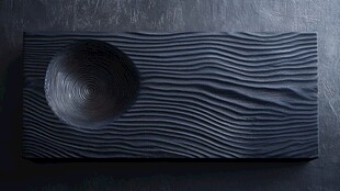 黑色波纹木质创意摆件