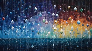 梦幻雨滴色彩艺术画面
