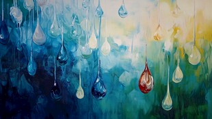 梦幻水滴抽象艺术画作