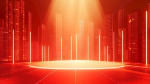 红色科技风舞台展示空间