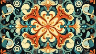 复古绚丽花纹图案设计