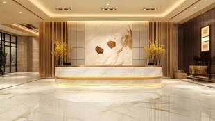 豪华酒店大堂接待台设计