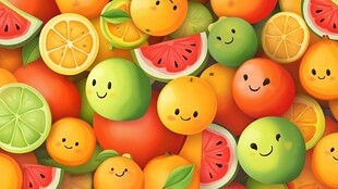 可爱笑脸水果大集合