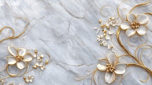 轻奢大理石花卉装饰图案