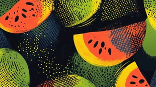 缤纷西瓜图案的创意背景