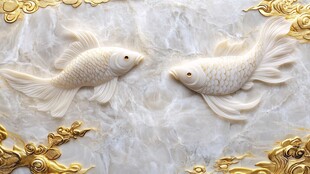 玉雕双金鱼 尽显中式雅韵