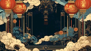 中式古典节庆祥瑞背景图