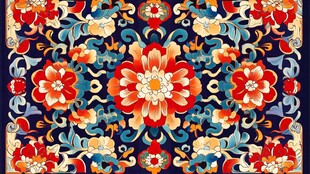 中式传统花卉图案纹饰