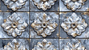 复古金属花朵瓷砖图案