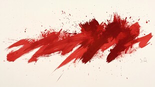 红色笔触艺术抽象图案