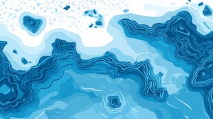 梦幻蓝色海洋波纹图案
