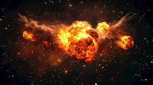 宇宙中的爆炸火球景象