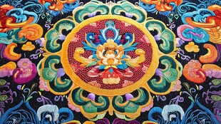 绚丽藏式曼陀罗艺术图案