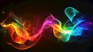 绚丽彩色光带舞动背景图