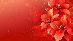 艳丽红花朵背景图