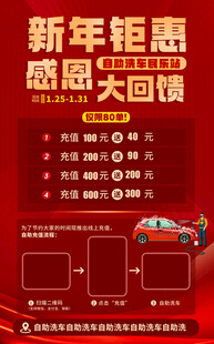 自助洗车海报单页