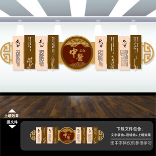 中医四季养生文化墙展板