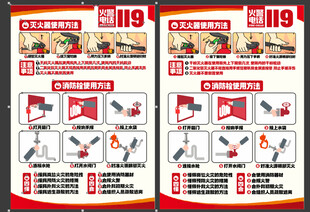 灭火器消防栓使用方法119火警