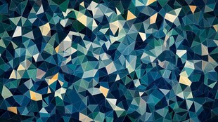 蓝绿色多边形几何抽象背景