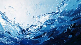 灵动水花 蓝色水波之美