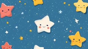 可爱星星卡通图案背景图