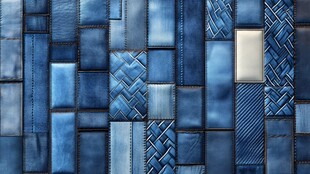 牛仔布拼接纹理墙面装饰