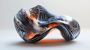 未来感抽象几何艺术造型