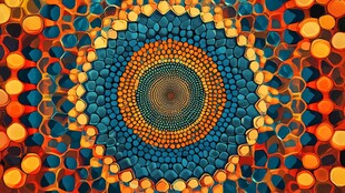 炫彩几何图案抽象艺术画